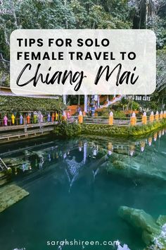 a river with the words tips for solo female travel to china