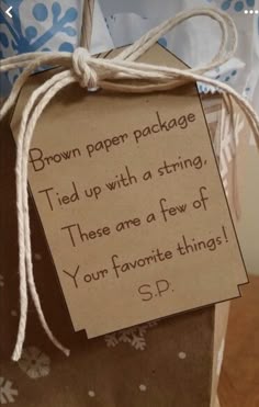 brown paper package tied up with a string