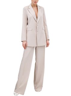 2-piece womens blazer trouser suit for office, business meetings, formal events and special occasions DETAILS -  straight long pants -  high rise -  blazer is buttoned -  blazer is characterized by uneven bottom: back is longer than the front part -  lined DETAILS Blazer length 30 1/3 inches or 77 cm Sleeve length is 24,6 inches or 62,5 cm Pants length 47,2 in or 120 cm Inseam 34,6 inches or 88 cm MATERIAL Premium quality suiting fabric, which consists of viscose mostly and a bit of polyester an Professional Business Casual Pantsuit With Lapel Collar, Professional Pantsuit With Lapel Collar For Business Casual, Professional Single-breasted Pantsuit For Office, Professional Single Breasted Pantsuit For Office, Professional Pantsuit With Lapel Collar For Office, Business Style Single-breasted Pantsuit, Professional Single-breasted Business Casual Pantsuit, Professional Single-breasted Pantsuit For Business Casual, Single-breasted Business Pantsuit