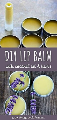 Create your own DIY Lip Balm with Coconut Oil with our DIY body care recipe. This vanilla lavender lip balm is a perfect blend of natural ingredients, offering a soothing and aromatic lip care solution. A rewarding project for those who appreciate handmade beauty products. Find more DIY beauty recipes and herbal remedies at growforagecookferment.com. Make Lip Balm, Lavender Lip Balm, Homemade Balm, Lip Balm Recipe, Diy Lip Balm Recipes, Body Care Recipes, Balm Recipe, Herbal Medicine Recipes, Vanilla Lavender