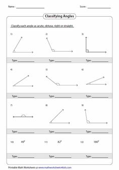 the worksheet for identifying angles and their corresponding lines are shown in this diagram