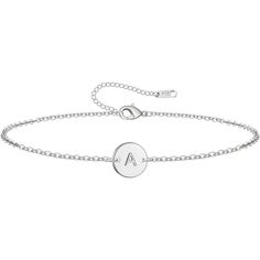 PRICES MAY VARY. High Quality Stainless Steel: Our dainty initial bracelet is made of high polished stainless steel. Hypoallergenic, Nickel-Free and Lead-Free. Create lasting memories with personalized initial bracelet-choose your letter to represent your love dreams and memories. Dimension: Delicate initial bracelet length 5.5 inch+2 inch extension chain,with a 8mm diameter cute letter disc. Perfect Gift: Personalized initial charm bracelet is packed with love in a gift box. It will be a perfec Letters Bracelet, Initial Charm Bracelet, Alphabet Charm, Mini Box, Cute Letters, Letter Bracelet, Initial Bracelet, Name Bracelet, Personalized Bracelets