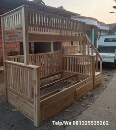 desain 1 tempat tidur tingkat jati, model set tempat tidur tingkat jati, 1 set tempat tidur tingkat