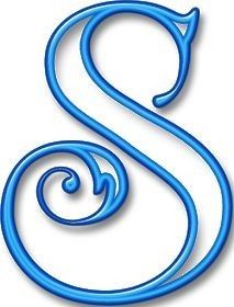 the letter s is made up of blue wire