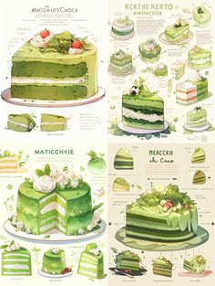 an illustrated guide to different types of cakes