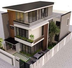 an artist's rendering of a two story house