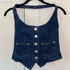 Brand New With Tags From Forever 21. Blue Denim Halter Top With Buttons Up The Front. Size Small. Denim Halter Top, 70s Party, Forever21 Tops, Forever 21 Tops, Halter Top, Forever 21, Button Up, Blue Denim, Brand New