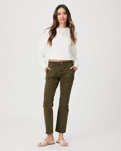 Mayslie Straight Ankle - Vintage Olive Meadow, Image 1 Sailor Shoes, Green Meadow, Premium Denim Jeans, Ankle Pants, Ankle Jeans, Premium Denim, Vintage Jeans, Vintage Denim, Medium Blue