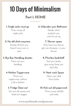 Minimalism Challenge, Becoming Minimalist, Minimalism Lifestyle, House Cleaning Checklist, Vie Motivation, Household Cleaning Tips, Cleaning Checklist, Minimalist Lifestyle