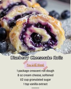 blueberry cheesecake rolls recipe with instructions