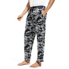 DG Hill Mens Plaid Microfleece Pajama Pants with Pockets, Gray Camo PJs - Soft and Warm: These comfy mens pajama pants are perfect for lounging or sleeping; Made from ultra-soft lightweight 100% polyester micro fleece, these mens pajama bottoms feel smooth against the skin and keep you warm and cozy on cold nights, with moisture wicking properties to keep you comfortable - Multi-Functionality: With two deep pockets to hold your phone or keys, and a fully functioning button fly, these mens lounge Mens Pyjama Bottoms, Mens Lounge, Pajamas For Men, Mens Pajama, Mens Lounge Pants, Fleece Pajama Pants, Mens Pajama Pants, Mens Sleepwear, Gray Camo