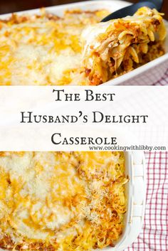 the best husband's delight casserole with cheese on top is ready to be eaten