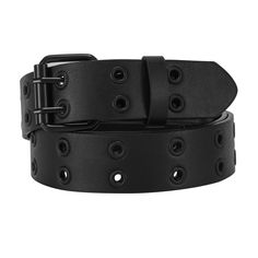 PRICES MAY VARY. [ Grommet Leather Dress Belt] Made from durable synthetic leather, and featured the most popular two rows of gleaming sivlertone grommets and polished silver buckle, this double grommet belt adds a nice edgy touch to your outfits. Whether you are working or dressing casually, the studded belt rocks the casual look in style. It should become a staple in your closet! [ Punk Rock Jeans Belt ] Rock' n' roll is here to stay...on your belts at least. Crush the style game with this vin Double Grommet Belt, Goth Belt, Grommet Belt, Rock Jeans, Cowboy Belt, Braided Leather Belt, Leather Ring, Belt For Women, Branded Belts