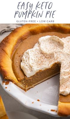 a pumpkin pie with a slice missing from it