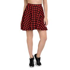 Red and Black Plaid Skater Skirt | Christmas Outfit |  Buffalo Plaid Lumberjack Flannel Plaid Skirt | Holiday Outfit | Holiday Party Skirt | Matching Family Outfit --- [ A D D I T I O N A L * M A T C H I N G * F A M I L Y * O U T F I T S ] See additional matching family outfits for more https://www.etsy.com/shop/ellajoyca?section_id=39573848 --- Skater Skirt The soft fabric and flared cut of this skater skirt are just a few of the reasons why it's bound to become a favorite in your wardrobe. The Skirt Christmas Outfit, Holiday Skirt Outfits, Outfit Holiday, Outfit Matching, Party Rock, Party Skirt, Holiday Outfit, Plaid Skirt, Red And Black Plaid