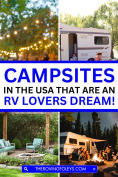 campsites in the usa that are an rv lover's dream with text overlay