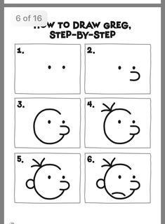 the step by step instructions for how to draw a cartoon character in four different ways