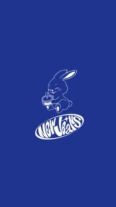 a blue background with an image of a rabbit on it's head and the words wee