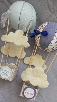 some kind of cake pops with clouds on them