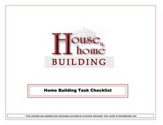 the home building task checklist