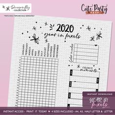 the printable planner sheet is shown in black and white