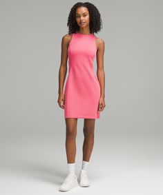 Office-appropriate look, work-from-home feel. Pop on this slim-fitting ribbed dress for a full work day or an easy evening off. Designed for Casual. Skims your body:Falls to just above the centre of the kneecap. Sunday Attire, Lululemon Dress, Ribbed Tank Dress, Fitting Dress, Ribbed Dress, Church Dresses, Peach Fuzz, Ribbed Tank, Women Dresses