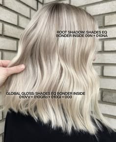 Creamy Blonde Toner, Creamy Blonde Toner Formula, Milky Blonde Hair Formula, Neutral Blonde Shades Eq Formula, Blonde Hair Smudged Roots, Baby Blonde Balayage, Shades Eq Toner Formulas