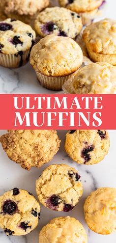 blueberry muffins with the title overlay