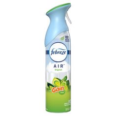 a bottle of air freshener on a white background