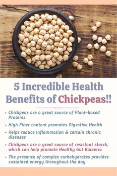 Health Benefits of Chickpeas Chickpeas Protein, Posting Ideas, Cooking Dried Beans, Source Of Protein, Healthy Digestive System, Homemade Drinks, Daily Health Tips