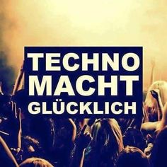 the words techno macht glucklith in front of a group of people