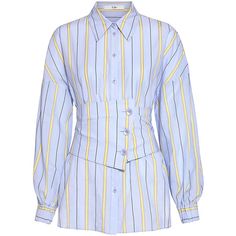 Tibi - Removable Corset Belt Striped Shirt ($395) ❤ liked on Polyvore featuring tops and tibi Creative Dress, Plus Zise, Blue Striped Shirt, Corset Belt, Dress Shirts For Women, Upcycle Clothes, Dress Shirts, Fashion Tops, Striped Shirt