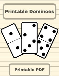 dominos game with the words printable and two dices on each one side