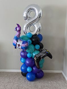 #fortnitebirthday #battleroyalebirthday #harlowevents #birthdayboyparty #tuftexballoons #videogameparrt Fortnite Balloon Decorations, Fortnite Birthday Decor, Fortnite Balloons, Fortnight Party, Balloon Baby Shower Centerpieces, Events Design