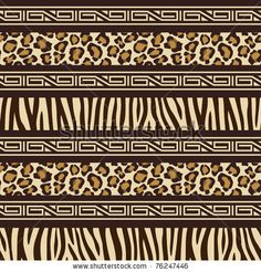 an animal print pattern with zebra stripes and leopard spots on the side, in brown