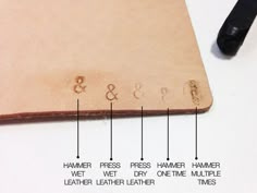 a leather cutting board with instructions on how to use it