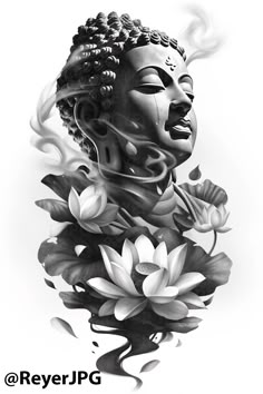 Discover the perfect blend of serenity and artistry with this stunning Buddha tattoo design. Featuring intricate details and graceful lotus flowers, this image captures a moment of tranquility and spiritual depth. Ideal for those seeking a meaningful tattoo that symbolizes peace and wisdom. Download in JPG format and bring this beautiful design to life on your skin! #TattooDesigns #BuddhaTattoo #LotusFlowers #SpiritualArt #TattooInk Bliss Tattoo, Danny Tattoo, Buddha Tattoo Design, Buddha Tattoo, Alien Tattoo, Random Designs, Meaningful Tattoo, Lotus Flowers, Meaningful Tattoos