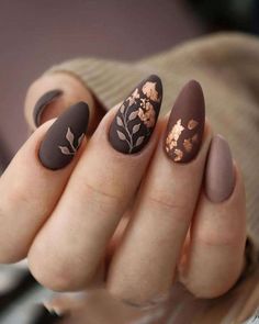 Matte Nails Design, Her Nails, Thanksgiving Nails, Fall Nail Art, Brown Nails, Autumn Nails, Elegant Nails, Chic Nails, Nail Polishes