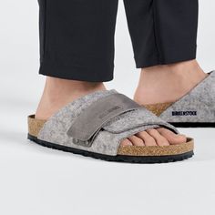 Kyoto Leather/Textile/Felt Birkenstock Kyoto, Fallen Arches, Birkenstock Styles, Futuristic Shoes, Makeup Order, Leather Accents, Eva Sole, Sophisticated Style, Natural Leather