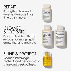 This perfectly giftable routine of four OLAPLEX® top sellers will keep any hair type shining with health. Includes a full-sized, shine-boosting OLAPLEX Nº.7 and a starter-sized Nº.3, the iconic repair treatment powered by the complete bond builder for immediately stronger, visibly healthier hair. Best Hair Products For Damaged Hair, Hair Kit, Healthier Hair, Kevin Murphy, Vip Group, Holiday Set