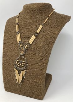 "Peruvian Style Natural Bamboo Necklace and Earrings Set with Brown Color Stone Handmade Boho Design 2 Piece Jewelry Set - Includes Necklace and Earrings Dimensions: Necklace - 18\" Inches around the neck Pendant: 4\" Inches long Earrings - 3\" Inches long Fast Shipping! This unique natural bamboo and stone jewelry set is simply stunning. Handcrafted: Skillfully created by artisan. Visit my Etsy Shop to see more Handmade Jewelry! At Freedom Life Style Jewelry you will find a variety of Necklaces Bohemian Beige Dangle Jewelry, Costume Jewelry Long Necklace For Festival, Beige Bohemian Jewelry, Traditional Handmade Beige Jewelry, Festival Jewelry Sets With Dangle Earrings, Elegant Beige Metal Jewelry, Decorative Pendant Costume Jewelry, Nickel-free Beige Bohemian Jewelry, Bohemian Nickel-free Beige Jewelry