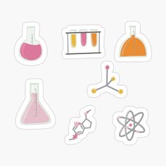 the science stickers are arranged in different shapes