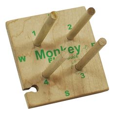 a wooden monkey puzzle with numbers on it