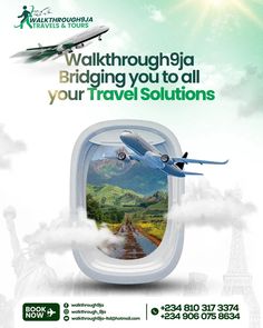 an advertisement for the walkthrouugha bridging you to all your travel solutions