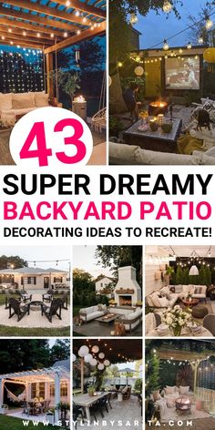 patio decorating ideas Decorating Porch Ideas, Patio Outdoor Ideas, Backyard Decorating Ideas, Dreamy Backyard, Decorating Porch, Backyard Decorating, Backyard Patio Ideas, Cozy Outdoor