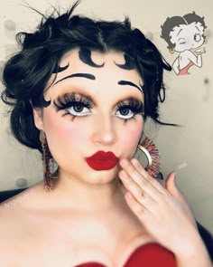 Eye Looks Colorful, Betty Boop And Jessica Rabbit, Betty Boop Halloween Costume, Betty Boop Costume, Makeup Unique, Betty Boop Makeup, Aesthetic Oc, Betty Boop Halloween, Classy Halloween Costumes