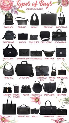 Types Of Bags, Fashion Terminology, Fashion Infographic, Types Of Handbags, Projek Menjahit, Mode Tips, Clothing Guide, Fashion Dictionary, Fashion Terms