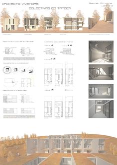 an architectural drawing shows the various sections of a house and its surrounding area, including two levels