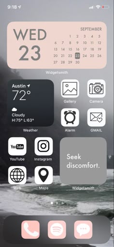 an iphone screen showing the weather and other things to see in the phone's display