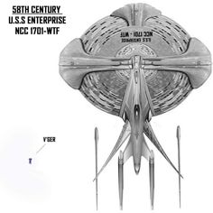 an image of a sci - fi spaceship with the name uss enterprise on it's side